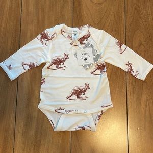 Kate Quinn Long Sleeve Bodysuit Neutral Kangaroo 0-3M NWT